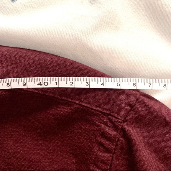 Zara Man Slim Fit Burgundy Long Sleeve Shirt Size L Minimalist Preppy Classic - Picture 7 of 7